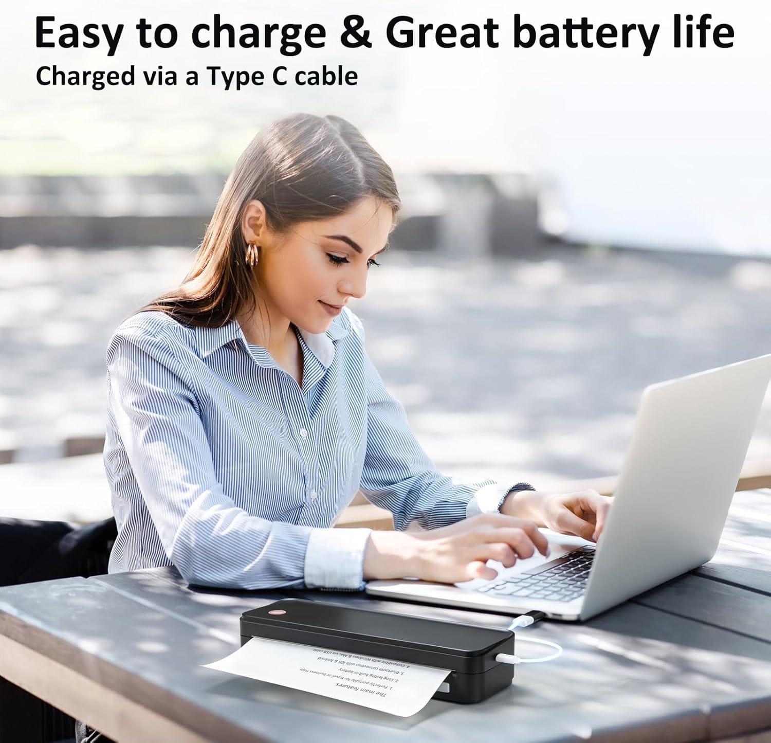 Techessa Mobil Yazıcı – Mürekkepsiz, Taşınabilir ve Pratik Baskı Çözümü - Görsel 5